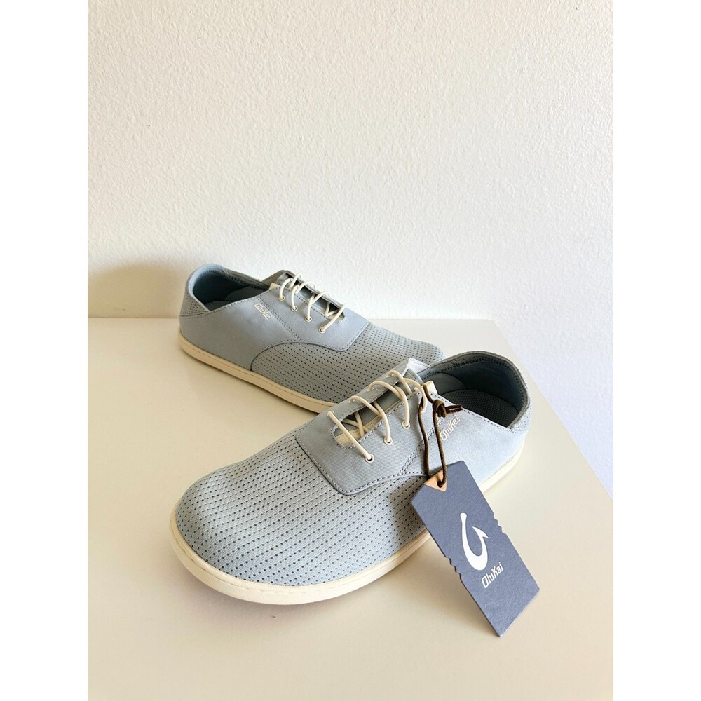 NWT OluKai Nohea Moku Boat Shoes Light Denim Mesh Canvas Sneakers Men's 10.5